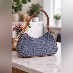 Nine West blue jacquard small hobo shoulder bag